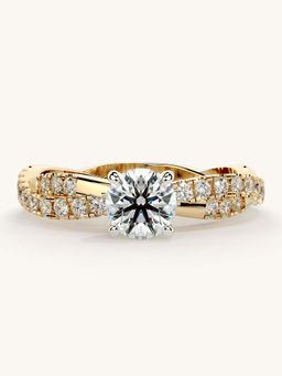 Valanova - Gold Sterling Silver and Certified Lab Grown Diamond 0.91Cts Ring