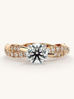 Valanova - Rose Gold Sterling Silver and Certified Lab Grown Diamond 1.16Cts Ring
