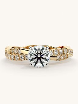Valanova - Gold Sterling Silver and Certified Lab Grown Diamond 1.16Cts Ring