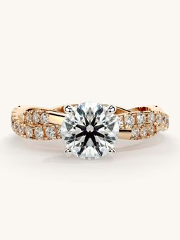 Valanova - Rose Gold Sterling Silver and Certified Lab Grown Diamond 1.41Cts Ring