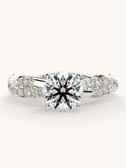 Valanova - White Gold Sterling Silver and Certified Lab Grown Diamond 1.41Cts Ring