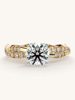 Valanova - Gold Sterling Silver and Certified Lab Grown Diamond 1.41Cts Ring