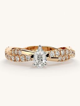 Valanova - Rose Gold Sterling Silver and Certified Lab Grown Diamond 0.66Cts Ring