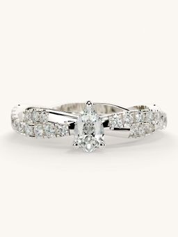 Valanova - White Gold Sterling Silver and Certified Lab Grown Diamond 0.66Cts Ring