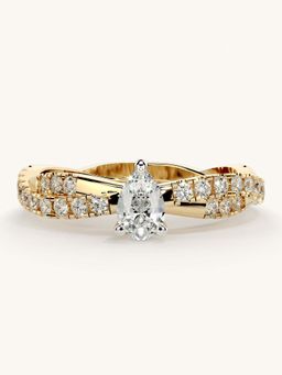 Valanova - Gold Sterling Silver and Certified Lab Grown Diamond 0.66Cts Ring