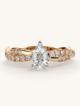 Valanova - Rose Gold Sterling Silver and Certified Lab Grown Diamond 0.91Cts Ring