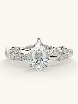 Valanova - White Gold Sterling Silver and Certified Lab Grown Diamond 1.16Cts Ring