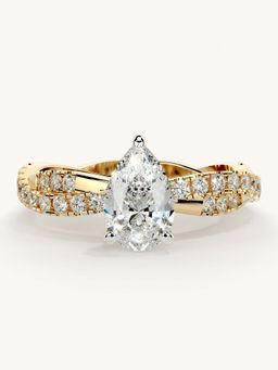 Valanova - Gold Sterling Silver and Certified Lab Grown Diamond 1.16Cts Ring