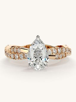 Valanova - Rose Gold Sterling Silver and Certified Lab Grown Diamond 1.41Cts Ring
