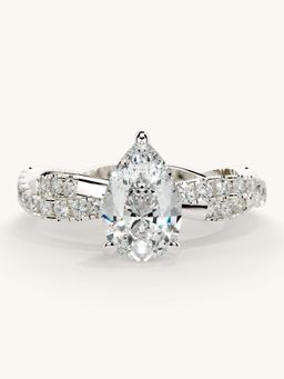 Valanova - White Gold Sterling Silver and Certified Lab Grown Diamond 1.41Cts Ring