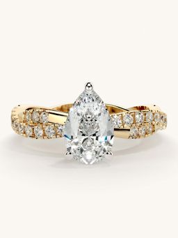 Valanova - Gold Sterling Silver and Certified Lab Grown Diamond 1.41Cts Ring