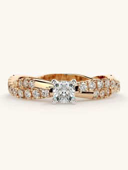 Valanova - Rose Gold Sterling Silver and Certified Lab Grown Diamond 0.66Cts Ring