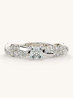 Valanova - White Gold Sterling Silver and Certified Lab Grown Diamond 0.66Cts Ring