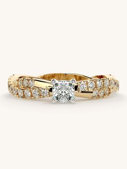 Valanova - Gold Sterling Silver and Certified Lab Grown Diamond 0.66Cts Ring