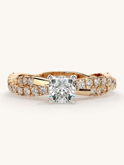 Valanova - Rose Gold Sterling Silver and Certified Lab Grown Diamond 0.91Cts Ring