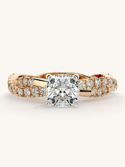 Valanova - Rose Gold Sterling Silver and Certified Lab Grown Diamond 1.16Cts Ring