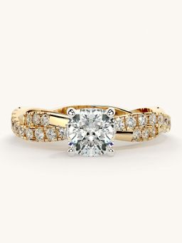 Valanova - Gold Sterling Silver and Certified Lab Grown Diamond 1.16Cts Ring