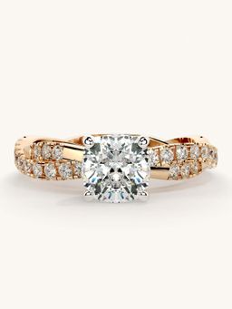 Valanova - Rose Gold Sterling Silver and Certified Lab Grown Diamond 1.41Cts Ring