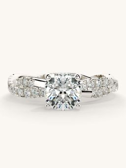 Valanova - White Gold Sterling Silver and Certified Lab Grown Diamond 1.41Cts Ring