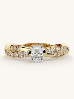 Valanova - Gold Sterling Silver and Certified Lab Grown Diamond 0.66Cts Ring