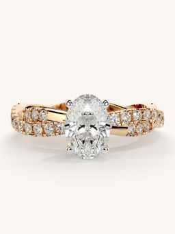 Valanova - Rose Gold Sterling Silver and Certified Lab Grown Diamond 1.16Cts Ring