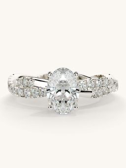 Valanova - White Gold Sterling Silver and Certified Lab Grown Diamond 1.16Cts Ring