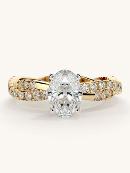 Valanova - Gold Sterling Silver and Certified Lab Grown Diamond 1.16Cts Ring