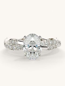 Valanova - White Gold Sterling Silver and Certified Lab Grown Diamond 1.41Cts Ring