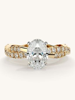 Valanova - Gold Sterling Silver and Certified Lab Grown Diamond 1.41Cts Ring