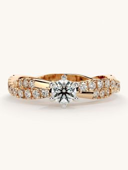 Valanova - Rose Gold Sterling Silver and Certified Lab Grown Diamond 0.66Cts Ring
