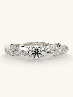 Valanova - White Gold Sterling Silver and Certified Lab Grown Diamond 0.66Cts Ring