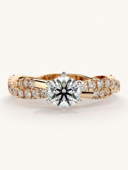 Valanova - Rose Gold Sterling Silver and Certified Lab Grown Diamond 0.91Cts Ring