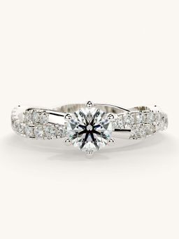 Valanova - White Gold Sterling Silver and Certified Lab Grown Diamond 0.91Cts Ring