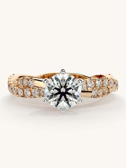 Valanova - Rose Gold Sterling Silver and Certified Lab Grown Diamond 1.16Cts Ring