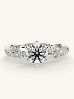 Valanova - White Gold Sterling Silver and Certified Lab Grown Diamond 1.16Cts Ring