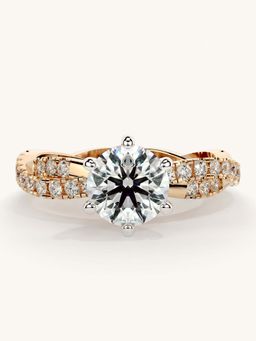 Valanova - Rose Gold Sterling Silver and Certified Lab Grown Diamond 1.41Cts Ring