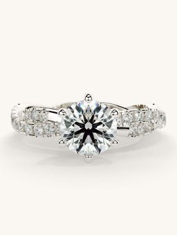 Valanova - White Gold Sterling Silver and Certified Lab Grown Diamond 1.41Cts Ring