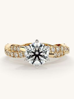 Valanova - Gold Sterling Silver and Certified Lab Grown Diamond 1.41Cts Ring