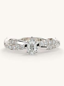 Valanova - White Gold Sterling Silver and Certified Lab Grown Diamond 0.66Cts Ring