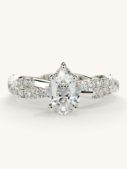 Valanova - White Gold Sterling Silver and Certified Lab Grown Diamond 1.16Cts Ring