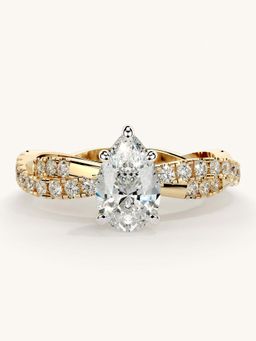 Valanova - Gold Sterling Silver and Certified Lab Grown Diamond 1.16Cts Ring