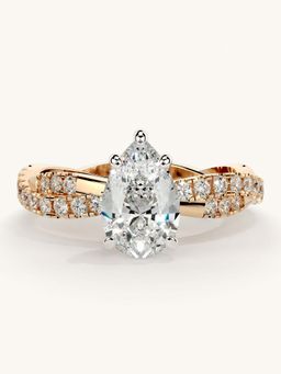 Valanova - Rose Gold Sterling Silver and Certified Lab Grown Diamond 1.41Cts Ring