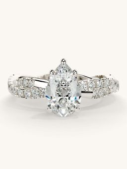 Valanova - White Gold Sterling Silver and Certified Lab Grown Diamond 1.41Cts Ring
