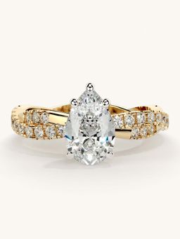 Valanova - Gold Sterling Silver and Certified Lab Grown Diamond 1.41Cts Ring