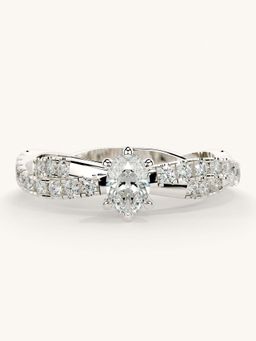 Valanova - White Gold Sterling Silver and Certified Lab Grown Diamond 0.66Cts Ring