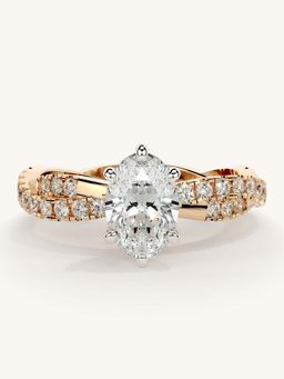 Valanova - Rose Gold Sterling Silver and Certified Lab Grown Diamond 1.16Cts Ring