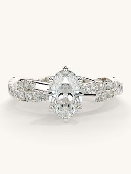 Valanova - White Gold Sterling Silver and Certified Lab Grown Diamond 1.16Cts Ring