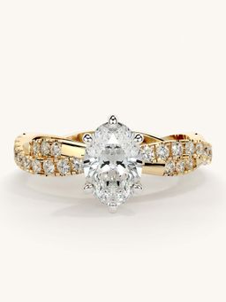 Valanova - Gold Sterling Silver and Certified Lab Grown Diamond 1.16Cts Ring