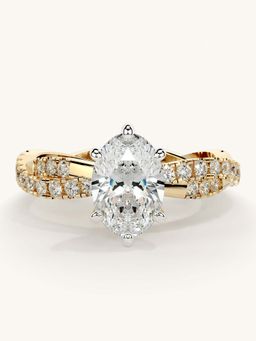 Valanova - Gold Sterling Silver and Certified Lab Grown Diamond 1.41Cts Ring