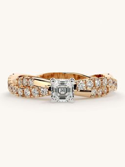 Valanova - Rose Gold Sterling Silver and Certified Lab Grown Diamond 0.66Cts Ring